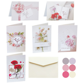 6 σετ Λουλούδι Κάκτος Ευχαριστούμε Gfit Προσκλητήριο Γάμου με Φακέλους Αυτοκόλλητα Κενά μέσα Καρτ ποστάλ Πτυσσόμενες ευχετήριες κάρτες