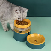Automaatne Cat Bowl Hit Color Feeder joodik Suurenenud kaelakaitsega lemmikloomatoidukauss veedosaatoriga Kaheotstarbeline koerajoodik