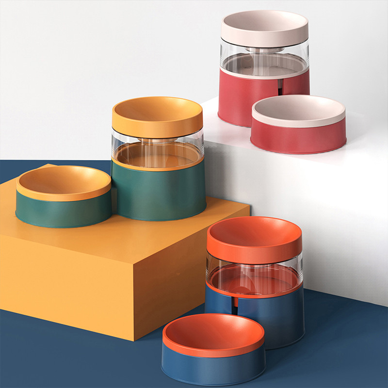 Automata Cat Bowl Hit Color Feeder itató, megnövelt nyakvédő kisállateledel tál vízadagolóval, kétcélú kutyaitató