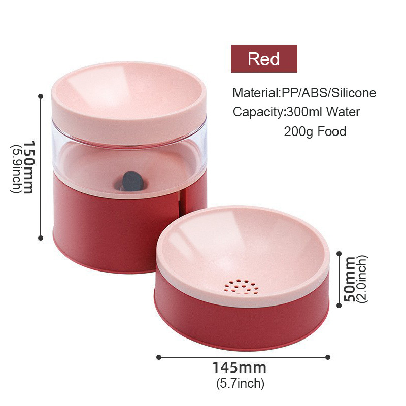 Automata Cat Bowl Hit Color Feeder itató, megnövelt nyakvédő kisállateledel tál vízadagolóval, kétcélú kutyaitató