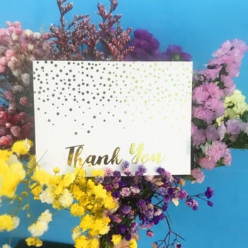 50/100 τεμ. επίχρυση λευκή ευχετήρια κάρτα Καρτ ποστάλ Ευχαριστώ Αφήστε μήνυμα Χάρτινες κάρτες Γαμήλιο πάρτι Αγάπη Κέικ Λουλούδια Δωροκάρτα