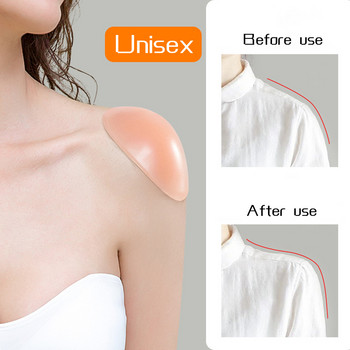 1 чифт Естествено меки силиконови противоплъзгащи се подплънки за рамене Невидими възглавници за усилване на раменете Push-Up Възглавници за многократна употреба Самозалепващи се унисекс