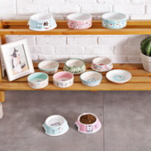 Cat Bowl Χαριτωμένο κεραμικό μπολ με παχύ τοίχωμα κινουμένων σχεδίων για ταΐζοντας προμήθειες κατοικίδιων