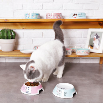 Котешка купа Симпатична керамична купа с дебели стени за хранене на домашни любимци