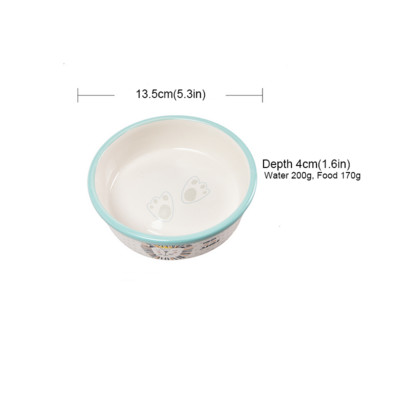 Cat Bowl Χαριτωμένο κεραμικό μπολ με παχύ τοίχωμα κινουμένων σχεδίων για ταΐζοντας προμήθειες κατοικίδιων