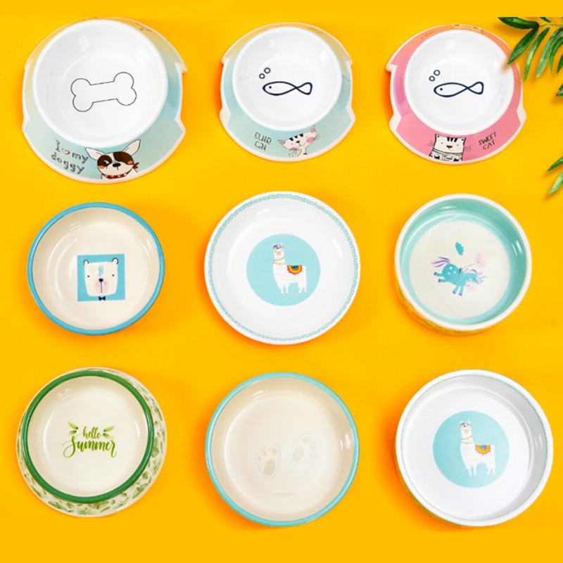 Kaķu bļoda Jauka multfilmas keramikas bļoda ar biezām sienām mājdzīvnieku piederumu barošanai