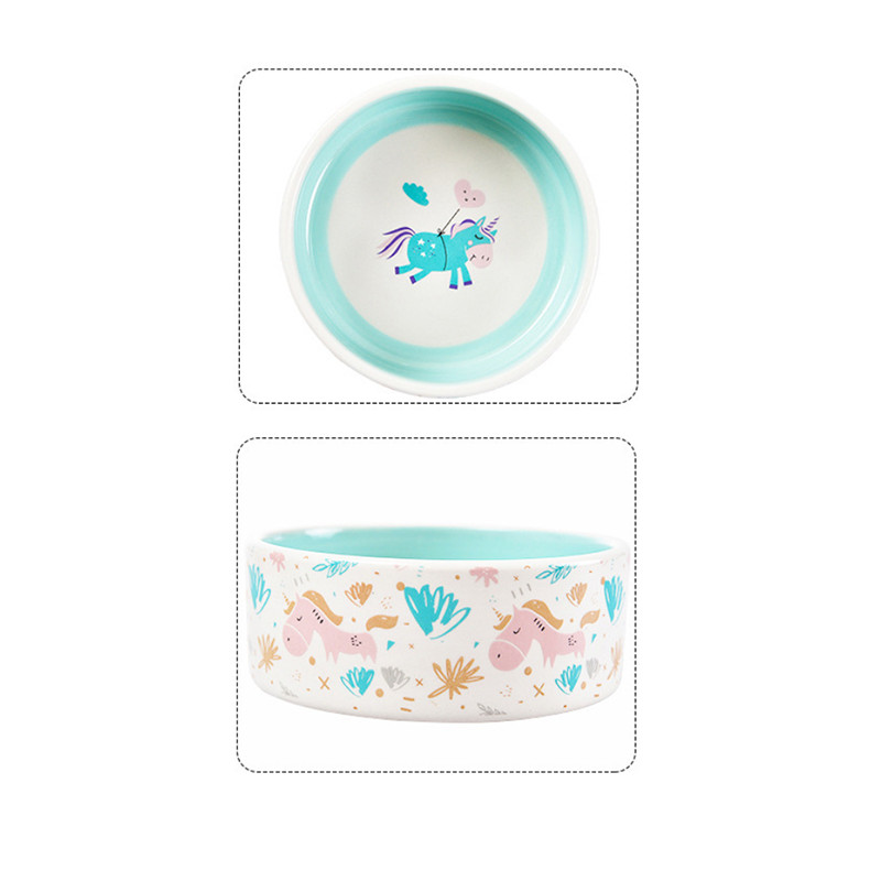 Kaķu bļoda Jauka multfilmas keramikas bļoda ar biezām sienām mājdzīvnieku piederumu barošanai