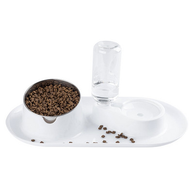 Mājdzīvnieku bļoda suņu bļodas Kaķu kucēnu barotava Ūdens padevēja nerūsējošā tērauda Kaķi Suņi Ūdens Barība Divkāršās barošanas trauki Mājdzīvnieku barotavas piederumi