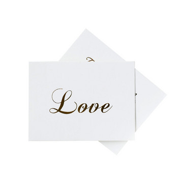 40 τεμ/ παρτίδα επίχρυσο Χειρόγραφο Λευκό απλό πάρτι Ευχετήρια κάρτα/Ευχαριστώ Αφήστε ένα μήνυμα Χάρτινες κάρτες Γάμος Αγάπη/Σπίτι