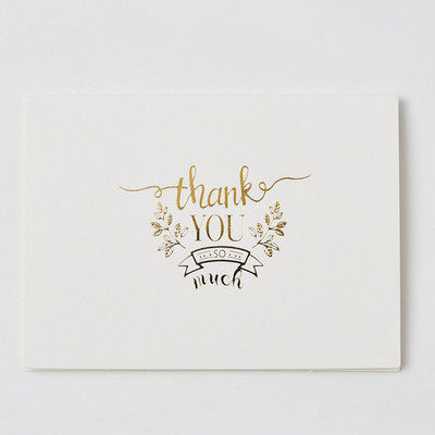 40db/tétel Aranyozás Kézírás Fehér Egyszerű Party Üdvözlőkártya/Köszönöm Hagyjon üzenetet Papír Kártyák Esküvői Szerelem/Otthon