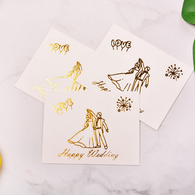 40db/tétel Aranyozás Kézírás Fehér Egyszerű Party Üdvözlőkártya/Köszönöm Hagyjon üzenetet Papír Kártyák Esküvői Szerelem/Otthon