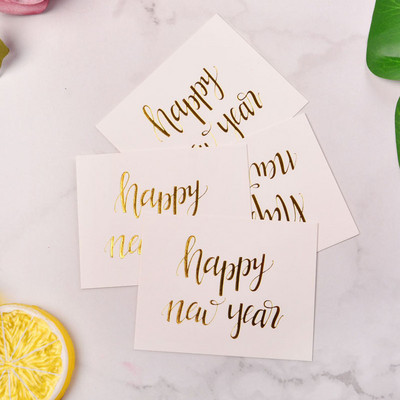 40db/tétel Aranyozás Kézírás Fehér Egyszerű Party Üdvözlőkártya/Köszönöm Hagyjon üzenetet Papír Kártyák Esküvői Szerelem/Otthon