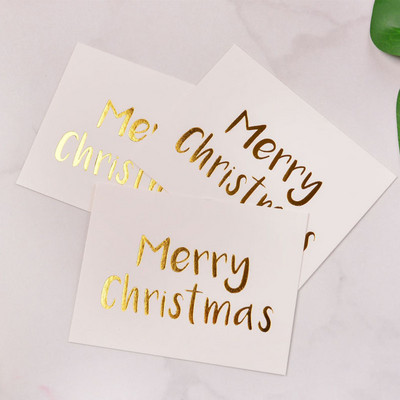 40db/tétel Aranyozás Kézírás Fehér Egyszerű Party Üdvözlőkártya/Köszönöm Hagyjon üzenetet Papír Kártyák Esküvői Szerelem/Otthon