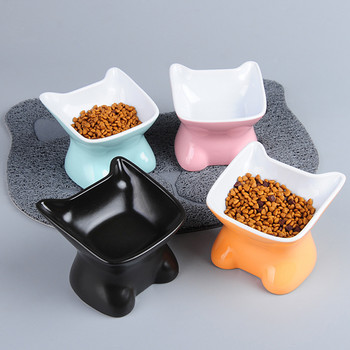 Κεραμική τροφή για κουτάβια για κατοικίδια γάτας Αντιολισθητικό μπολ με κλίση νερού Επιτραπέζια σκεύη τροφοδοσίας