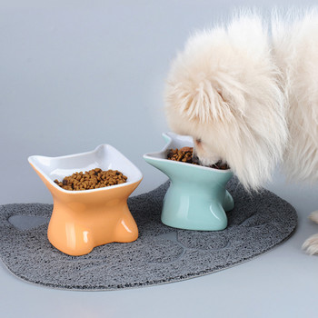 Κεραμική τροφή για κουτάβια για κατοικίδια γάτας Αντιολισθητικό μπολ με κλίση νερού Επιτραπέζια σκεύη τροφοδοσίας