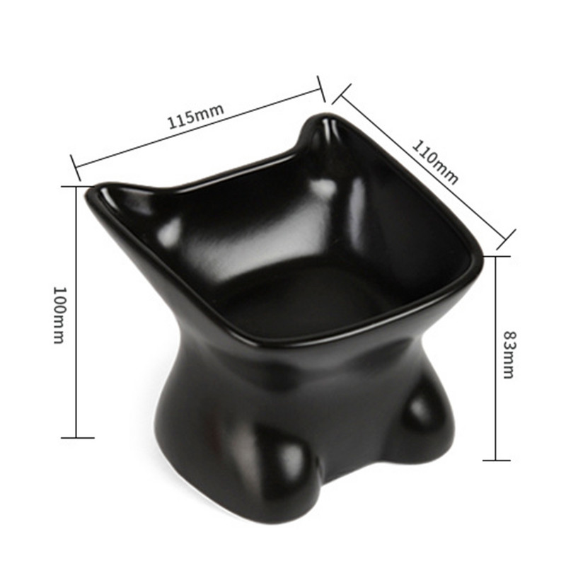Kerámia macska kisállat kiskutya eledel megemelt tál, csúszásmentes víz dönthető adagoló edény edénytálak