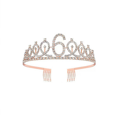 3 4 5 6 7 8 9 Kalnų krištolinio akmens karūna Tiara gimtadienio jubiliejaus papuošimas Su gimtadieniu Satin Sash Vakarėlio reikmenys