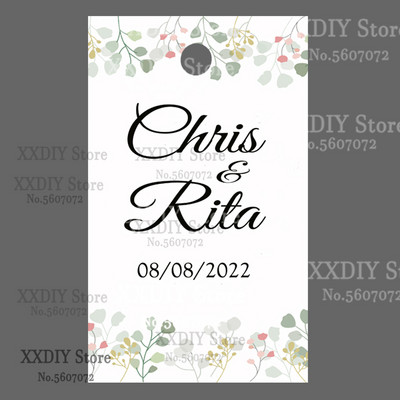 XXDIY- 100 buc Etichetă de personalizare Cadou personalizat/Botez/Ziua de naștere/nunță Etichetă cu etichete cu orificii, textul dvs.