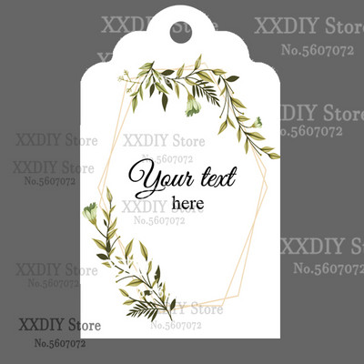 XXDIY- 100 buc Etichetă de personalizare Cadou personalizat/Botez/Ziua de naștere/nunță Etichetă cu etichete cu orificii, textul dvs.