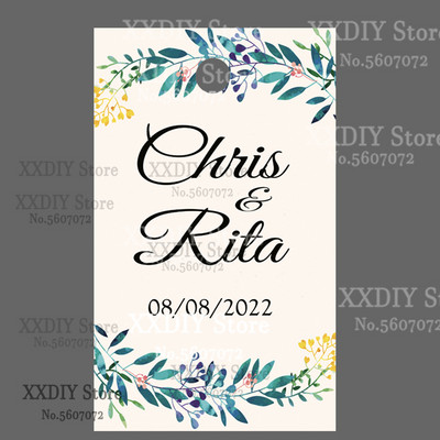 XXDIY- 100 buc Etichetă de personalizare Cadou personalizat/Botez/Ziua de naștere/nunță Etichetă cu etichete cu orificii, textul dvs.