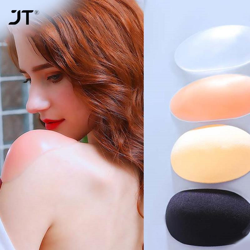 2 vnt. Neslystantys pečių pagalvėlės stačiu kampu netikri pečių pagalvėlės silikoniniai pečių daugkartiniai lipnūs pečių lipdukai, vienodi