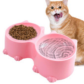 Σετ μπολ με νερό και φαγητό για κατοικίδια Σχέδιο γάτας Ψηλές μπολ τροφοδοσίας γάτας Ανυψωμένα μπολ για κουτάβια Κεκλιμένα ανασηκωμένα προστατευτικά μπολ τροφοδοσίας γάτας