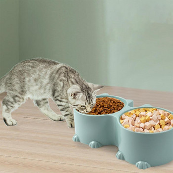 Σετ μπολ με νερό και φαγητό για κατοικίδια Σχέδιο γάτας Ψηλές μπολ τροφοδοσίας γάτας Ανυψωμένα μπολ για κουτάβια Κεκλιμένα ανασηκωμένα προστατευτικά μπολ τροφοδοσίας γάτας