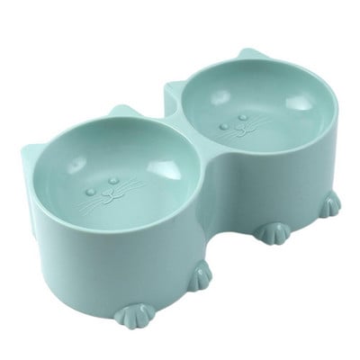 Σετ μπολ με νερό και φαγητό για κατοικίδια Σχέδιο γάτας Ψηλές μπολ τροφοδοσίας γάτας Ανυψωμένα μπολ για κουτάβια Κεκλιμένα ανασηκωμένα προστατευτικά μπολ τροφοδοσίας γάτας