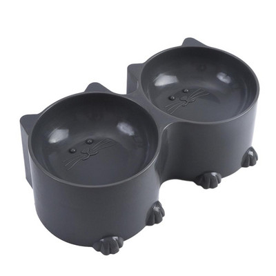 Σετ μπολ με νερό και φαγητό για κατοικίδια Σχέδιο γάτας Ψηλές μπολ τροφοδοσίας γάτας Ανυψωμένα μπολ για κουτάβια Κεκλιμένα ανασηκωμένα προστατευτικά μπολ τροφοδοσίας γάτας