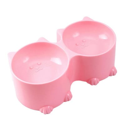 Σετ μπολ με νερό και φαγητό για κατοικίδια Σχέδιο γάτας Ψηλές μπολ τροφοδοσίας γάτας Ανυψωμένα μπολ για κουτάβια Κεκλιμένα ανασηκωμένα προστατευτικά μπολ τροφοδοσίας γάτας