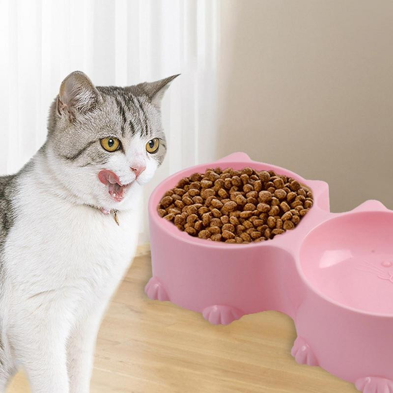 Σετ μπολ με νερό και φαγητό για κατοικίδια Σχέδιο γάτας Ψηλές μπολ τροφοδοσίας γάτας Ανυψωμένα μπολ για κουτάβια Κεκλιμένα ανασηκωμένα προστατευτικά μπολ τροφοδοσίας γάτας
