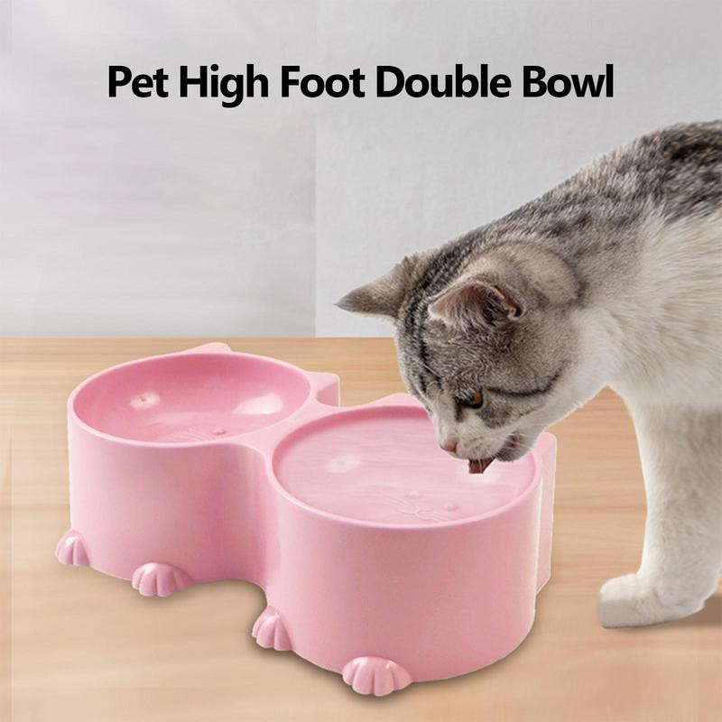 Σετ μπολ με νερό και φαγητό για κατοικίδια Σχέδιο γάτας Ψηλές μπολ τροφοδοσίας γάτας Ανυψωμένα μπολ για κουτάβια Κεκλιμένα ανασηκωμένα προστατευτικά μπολ τροφοδοσίας γάτας