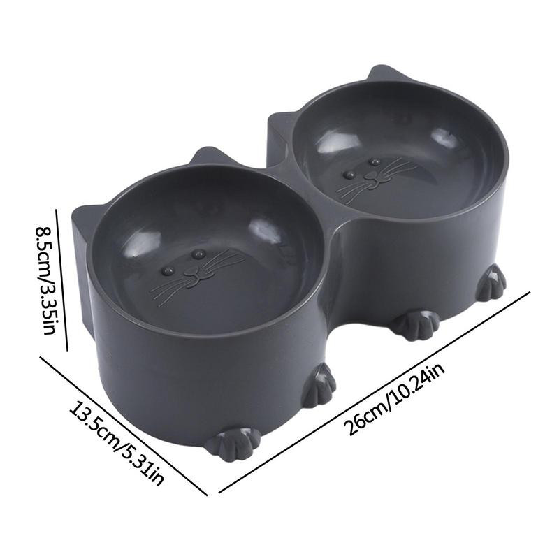 Σετ μπολ με νερό και φαγητό για κατοικίδια Σχέδιο γάτας Ψηλές μπολ τροφοδοσίας γάτας Ανυψωμένα μπολ για κουτάβια Κεκλιμένα ανασηκωμένα προστατευτικά μπολ τροφοδοσίας γάτας