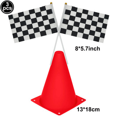 Sacīkšu dzimšanas dienas rotājumi Ceļu galdauts Sacīkšu trases galdauts skrējējs Galda karogs bērniem Automašīnu tēmas dzimšanas dienas svinību piederumi