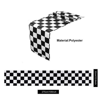 Sacīkšu dzimšanas dienas rotājumi Ceļu galdauts Sacīkšu trases galdauts skrējējs Galda karogs bērniem Automašīnu tēmas dzimšanas dienas svinību piederumi