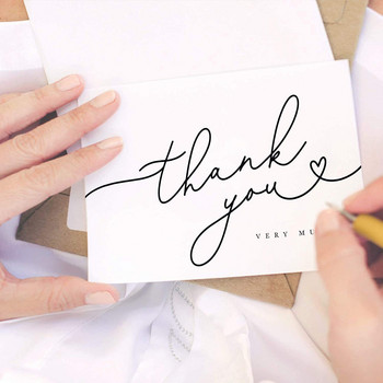 5τμχ Ευχαριστήρια Ευχετήρια κάρτα Αναδιπλούμενος Τύπος Εγγράψιμος Κάρτα Γάμου για Γενέθλια Διακοσμητικό Προσκλητήριο Δώρο για Επισκέπτη