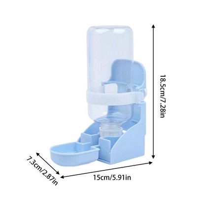 Automata víztartó 500 ml-es szivárgásmentes porálló vizestál hordozható itató nyuszimadár holland disznók számára, nagy kapacitású víz