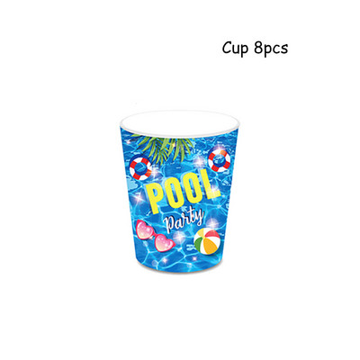 Plaukimo baseinas Reivo vakarėlio dekoracijos Su gimtadieniu Vienkartiniai stalo reikmenys Popieriniai lėkštės Puodeliai Balionai Havajietiški vestuvių reikmenys