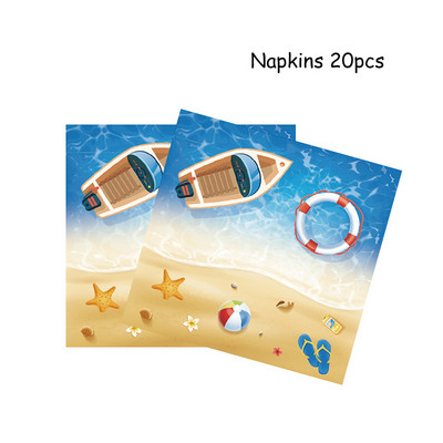 Plaukimo baseinas Reivo vakarėlio dekoracijos Su gimtadieniu Vienkartiniai stalo reikmenys Popieriniai lėkštės Puodeliai Balionai Havajietiški vestuvių reikmenys