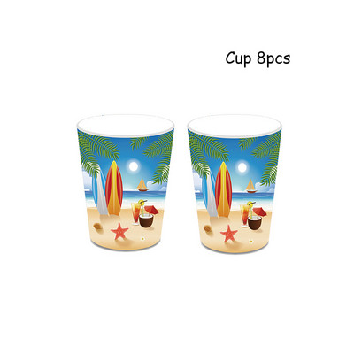 Plaukimo baseinas Reivo vakarėlio dekoracijos Su gimtadieniu Vienkartiniai stalo reikmenys Popieriniai lėkštės Puodeliai Balionai Havajietiški vestuvių reikmenys