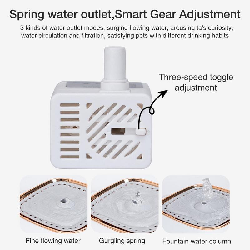 Kačių geriamieji fontanai Itin tylus naminių gyvūnėlių vandens fontanas 2,5 l automatinis kačių fontanas su išmaniuoju LED apšvietimu katėms / šunims