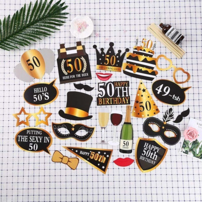 Zelts, melns, daudz laimes 18. 30. 40. 50. 60. dzimšanas dienā, reklāmkarogs, karājas, vītnes