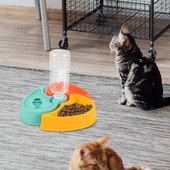 Hrănitor pentru animale de companie Vasă cu hrană pentru pisici Hrănitori automate pentru cățeluși Bol de apă antiderapante Stație din plastic Pisici