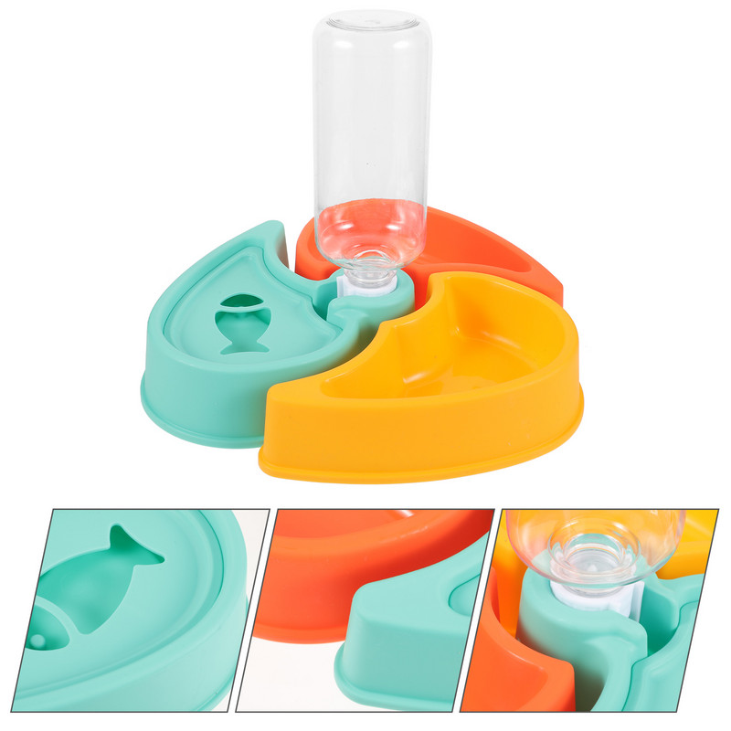 Hrănitor pentru animale de companie Vasă cu hrană pentru pisici Hrănitori automate pentru cățeluși Bol de apă antiderapante Stație din plastic Pisici