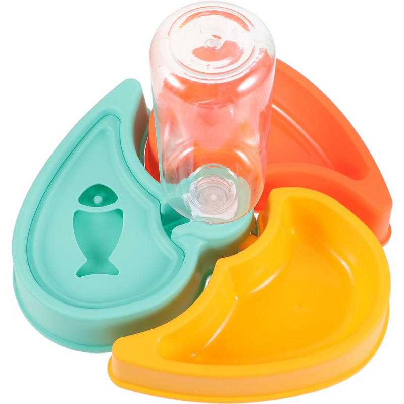 Hrănitor pentru animale de companie Vasă cu hrană pentru pisici Hrănitori automate pentru cățeluși Bol de apă antiderapante Stație din plastic Pisici