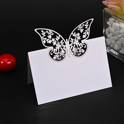 50 buc. Cărți de loc cu nume fluture Decor de nuntă Decor de masă Nume de masă Felicitare de mesaje Rechizite pentru petreceri