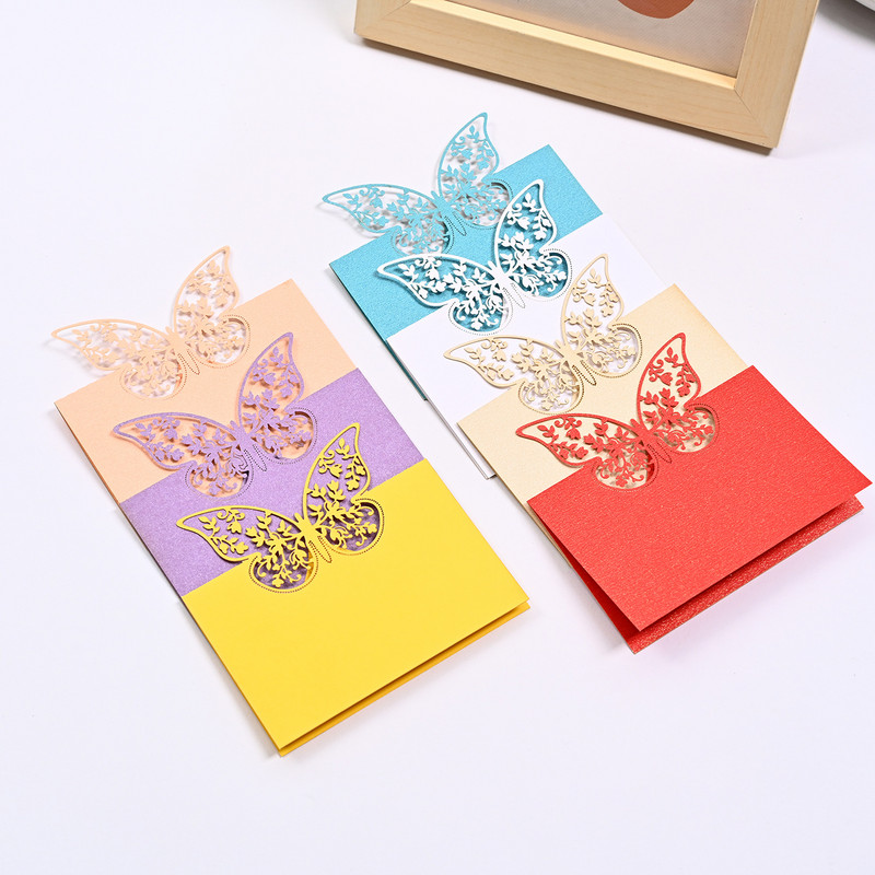 50 buc. Cărți de loc cu nume fluture Decor de nuntă Decor de masă Nume de masă Felicitare de mesaje Rechizite pentru petreceri