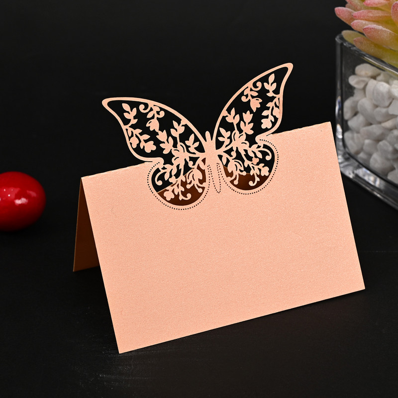 50 buc. Cărți de loc cu nume fluture Decor de nuntă Decor de masă Nume de masă Felicitare de mesaje Rechizite pentru petreceri