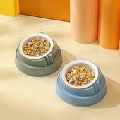 Cat Face Design Macska nyakvédő edény műanyag csúszásmentes talppal, 15 fokban megdöntött, rozsdamentes acél cica