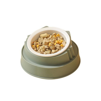 Cat Face Design Macska nyakvédő edény műanyag csúszásmentes talppal, 15 fokban megdöntött, rozsdamentes acél cica